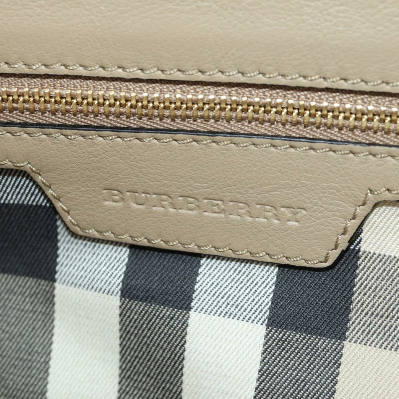【日本直送】BURBERRY 皮革肩包 米色 金色 正品 am11605V-19
