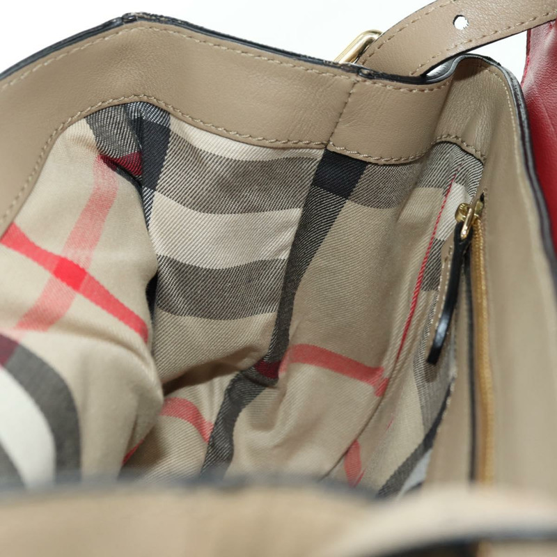 【日本直送】BURBERRY 皮革肩包 米色 金色 正品 am11605V-20