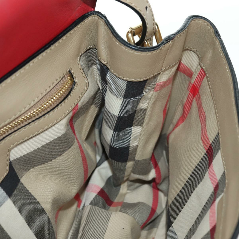 【日本直送】BURBERRY 皮革肩包 米色 金色 正品 am11605V-21