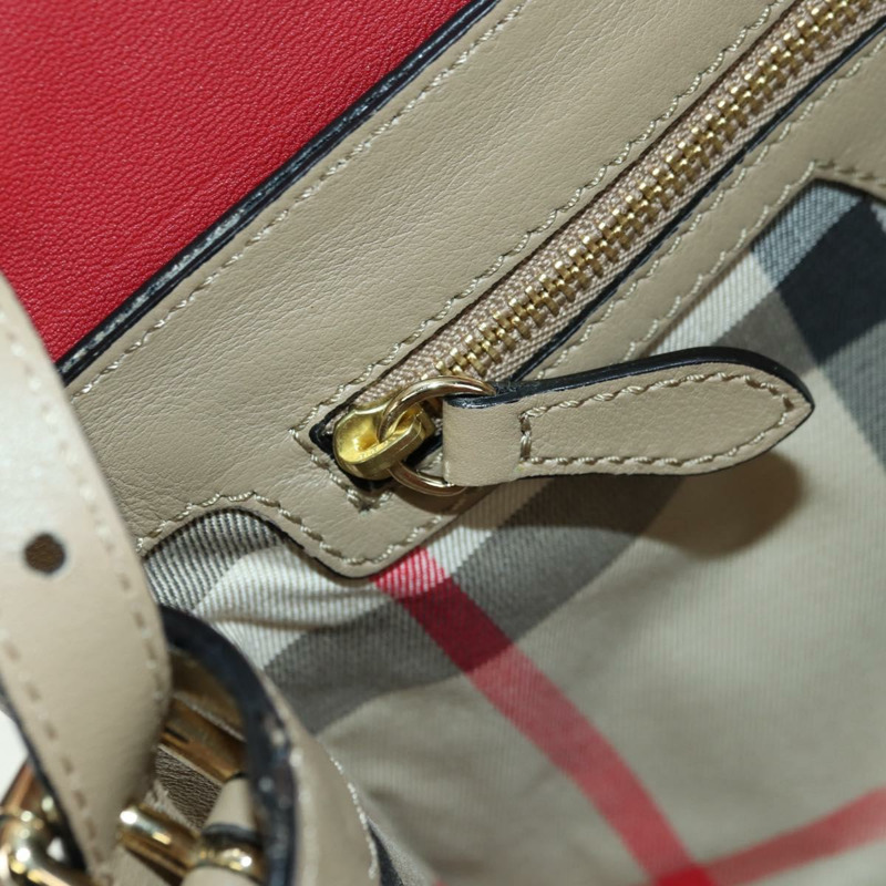 【日本直送】BURBERRY 皮革肩包 米色 金色 正品 am11605V-22
