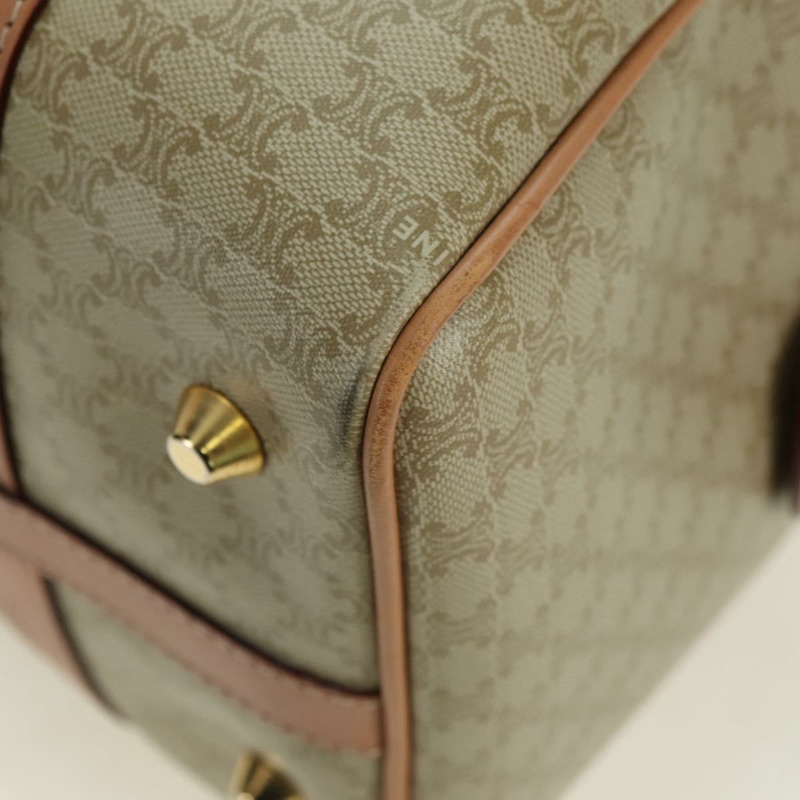 【日本直送】CELINE Macadam帆布迷你波士頓包 PVC 米色 金色 正品 am11604V-17
