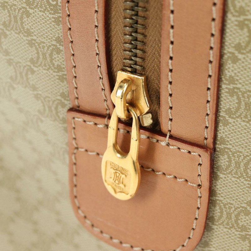 【日本直送】CELINE Macadam帆布迷你波士頓包 PVC 米色 金色 正品 am11604V-19