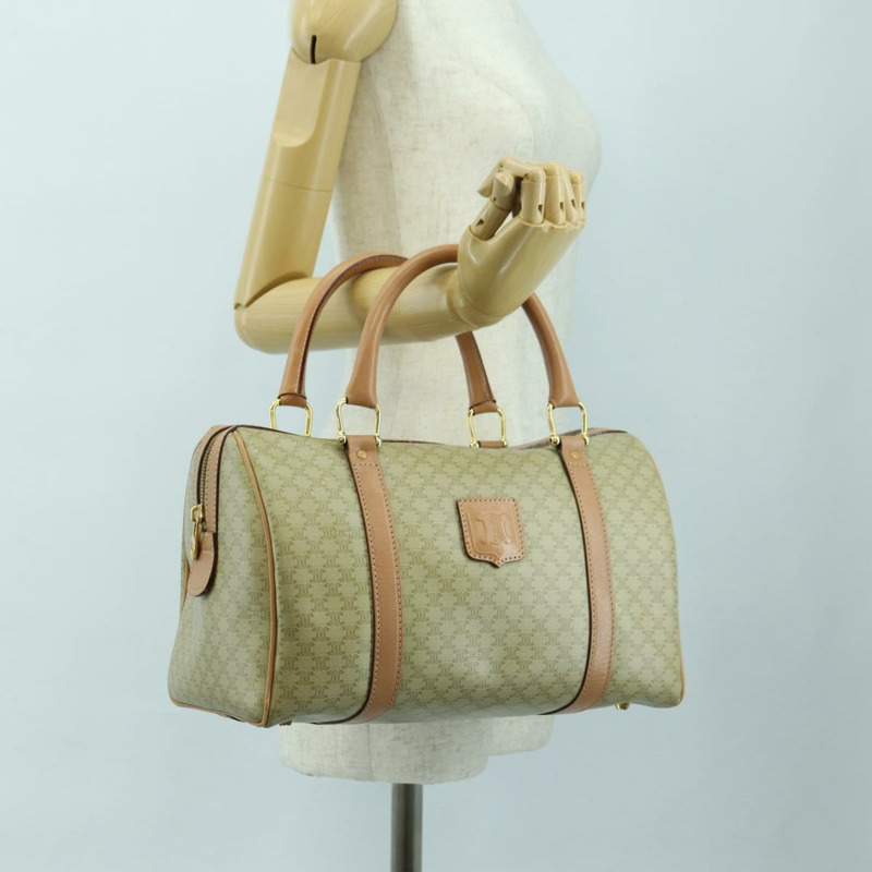 【日本直送】CELINE Macadam帆布迷你波士頓包 PVC 米色 金色 正品 am11604V-24
