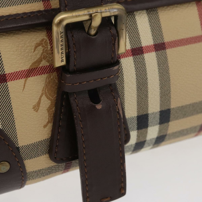 【日本直送】BURBERRY Nova 格紋手提包 PVC 米色 金色 正品 179373A-2
