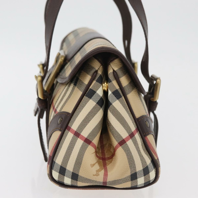 【日本直送】BURBERRY Nova 格紋手提包 PVC 米色 金色 正品 179373A-4