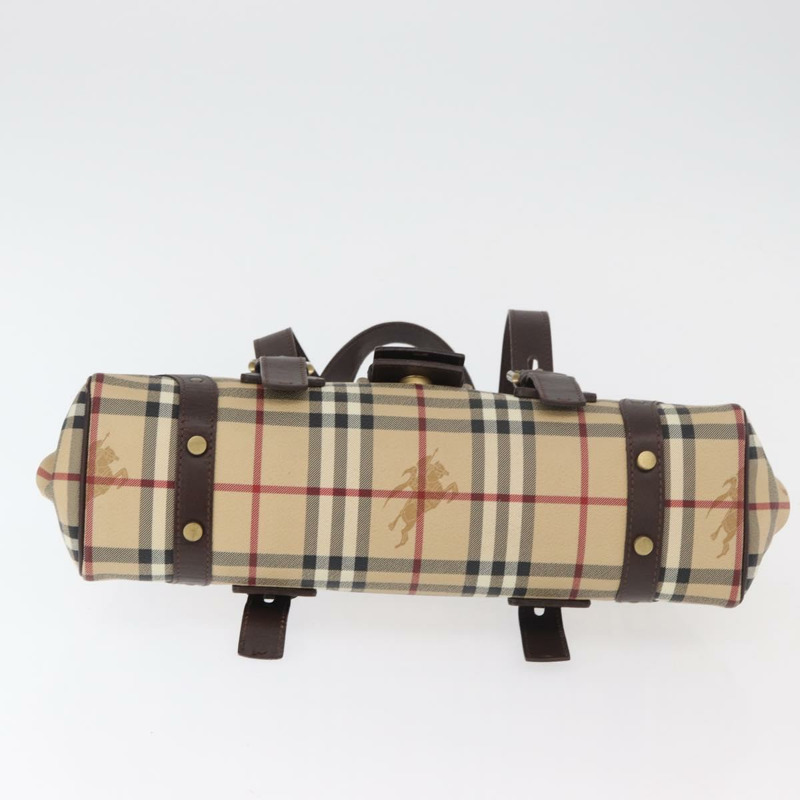 【日本直送】BURBERRY Nova 格紋手提包 PVC 米色 金色 正品 179373A-6