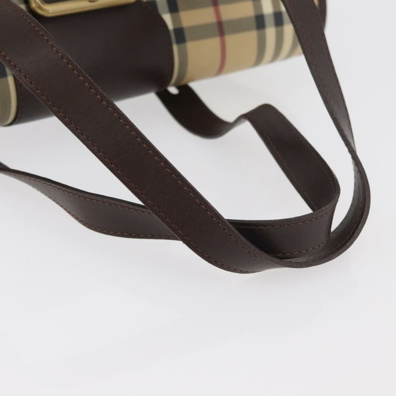 【日本直送】BURBERRY Nova 格紋手提包 PVC 米色 金色 正品 179373A-8