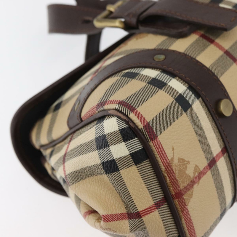 【日本直送】BURBERRY Nova 格紋手提包 PVC 米色 金色 正品 179373A-9