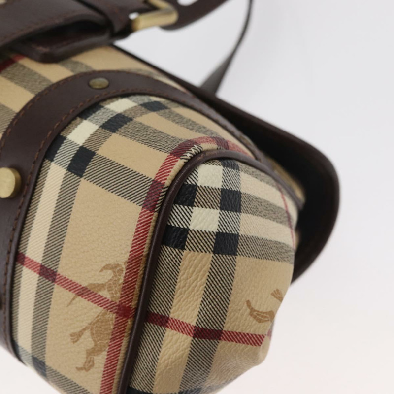 【日本直送】BURBERRY Nova 格紋手提包 PVC 米色 金色 正品 179373A-14