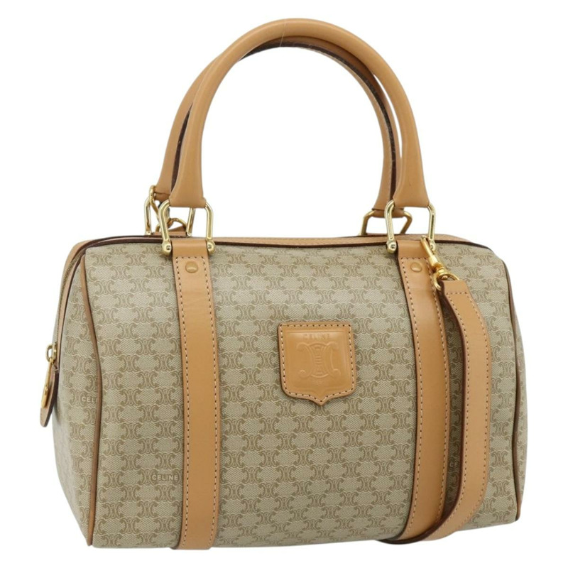 【日本直送】CELINE Macadam帆布手提包 PVC 兩用 米色 金色 正品 178288A-0