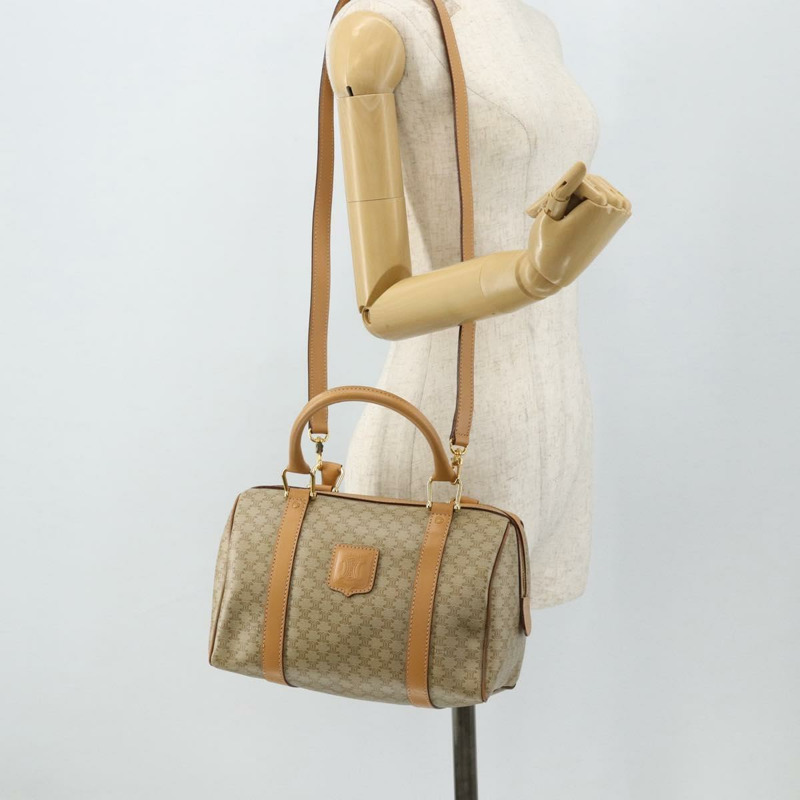 【日本直送】CELINE Macadam帆布手提包 PVC 兩用 米色 金色 正品 178288A-23