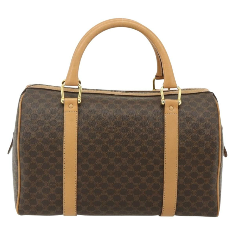 【日本直送】CELINE Macadam帆布手提包 PVC皮革 棕色 金色 正品 178304A-1