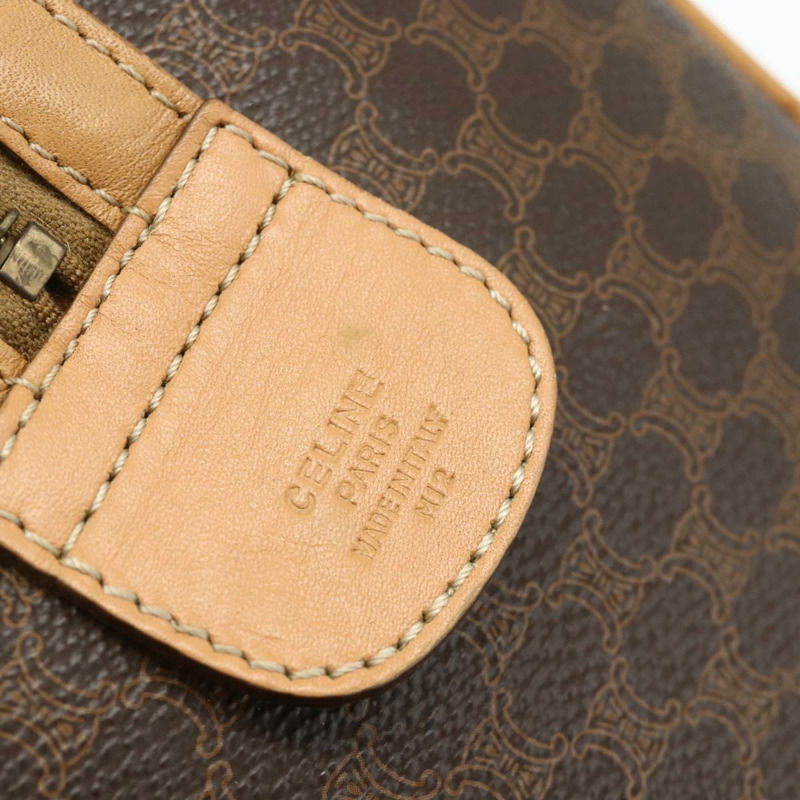 【日本直送】CELINE Macadam帆布手提包 PVC皮革 棕色 金色 正品 178304A-11