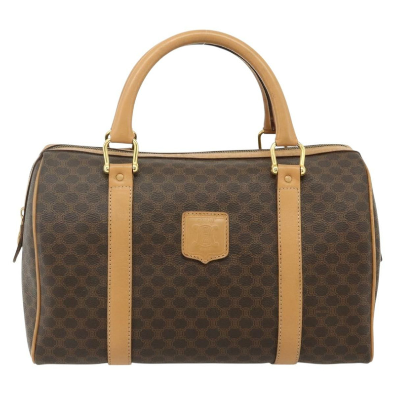 【日本直送】CELINE Macadam帆布手提包 PVC皮革 棕色 金色 正品 178304A-12