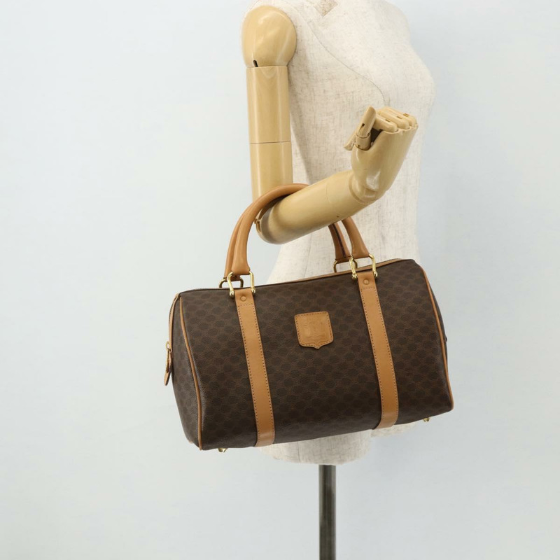 【日本直送】CELINE Macadam帆布手提包 PVC皮革 棕色 金色 正品 178304A-20