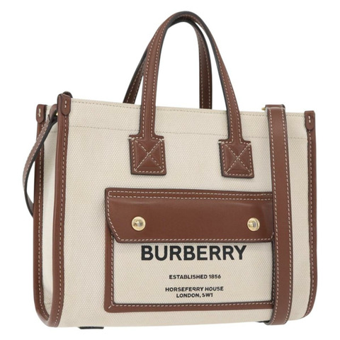 BURBERRY 手提包 帆布 兩用 米色 金色 正品 179719A