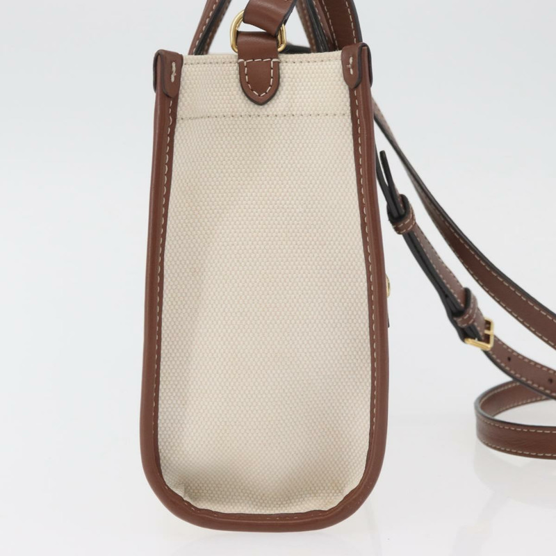 【日本直送】BURBERRY 手提包 帆布 兩用 米色 金色 正品 179719A-3