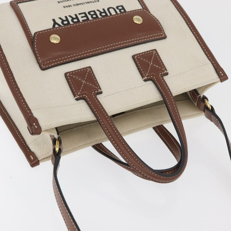 【日本直送】BURBERRY 手提包 帆布 兩用 米色 金色 正品 179719A-5