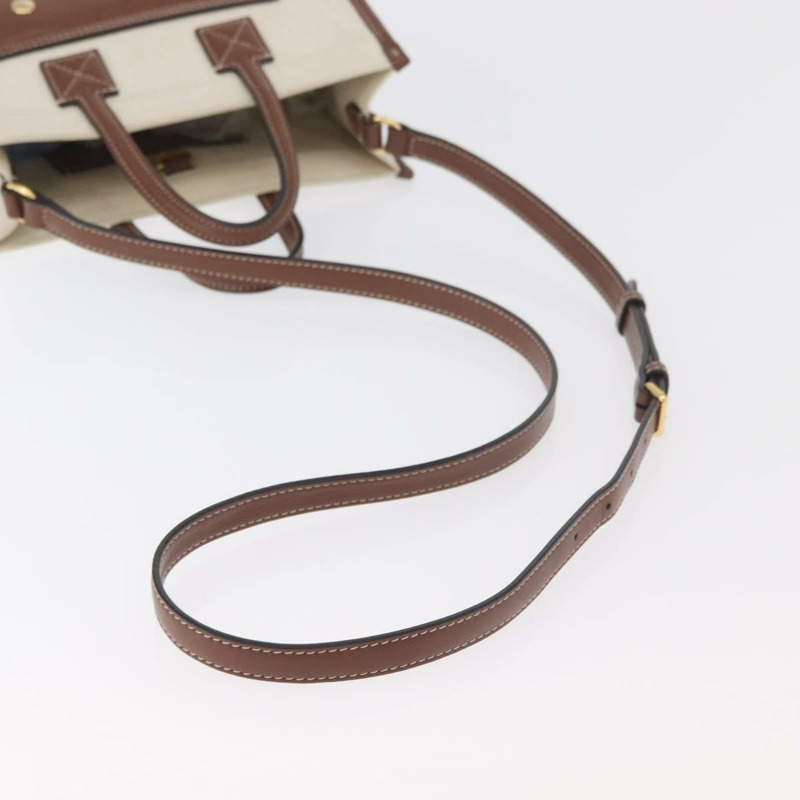 【日本直送】BURBERRY 手提包 帆布 兩用 米色 金色 正品 179719A-7