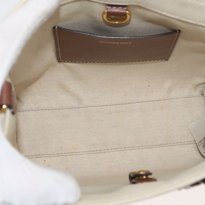 【日本直送】BURBERRY 手提包 帆布 兩用 米色 金色 正品 179719A-9
