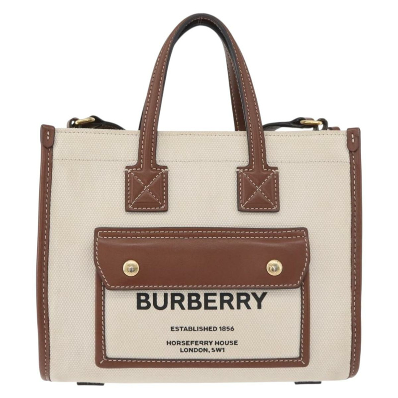 【日本直送】BURBERRY 手提包 帆布 兩用 米色 金色 正品 179719A-12