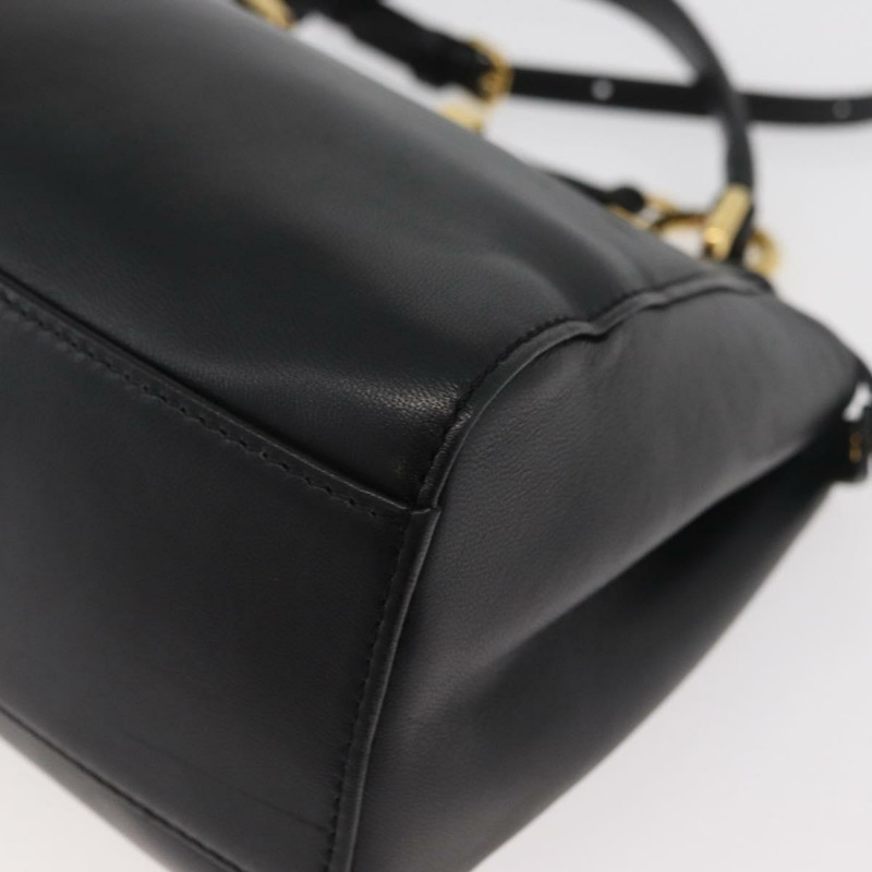 【日本直送】FENDI Monster Peek A Boo XS 手提包 皮革 兩用 黑色 金色 正品 ep14588SAV-15