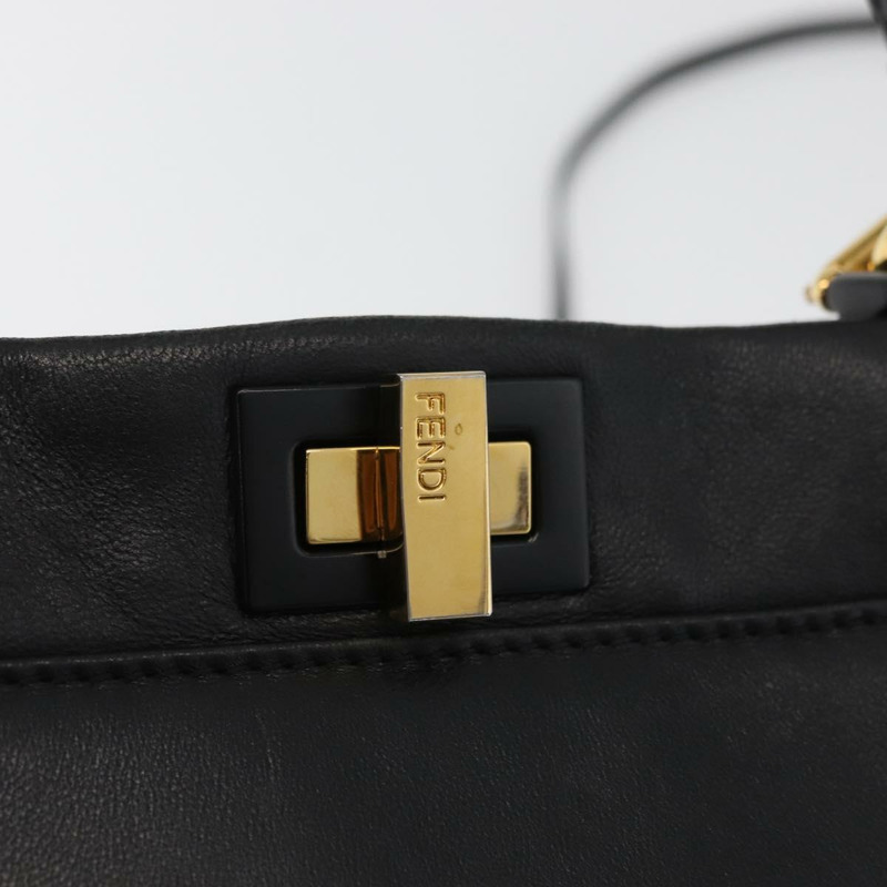 【日本直送】FENDI Monster Peek A Boo XS 手提包 皮革 兩用 黑色 金色 正品 ep14588SAV-18