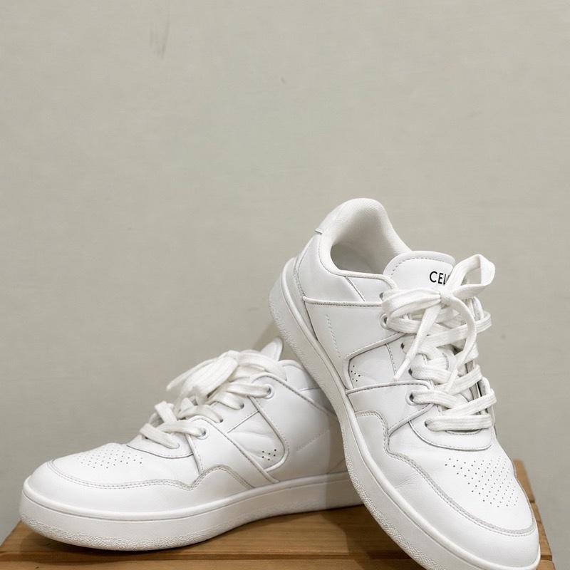 CELINE CT-04 經典白色皮革男士休閒鞋-0