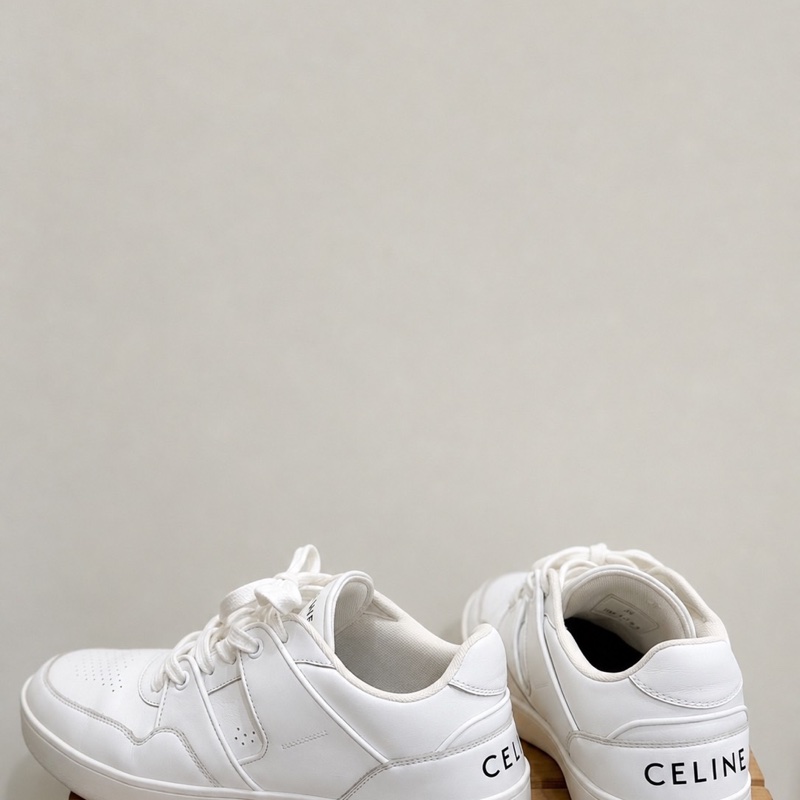 CELINE CT-04 經典白色皮革男士休閒鞋-2