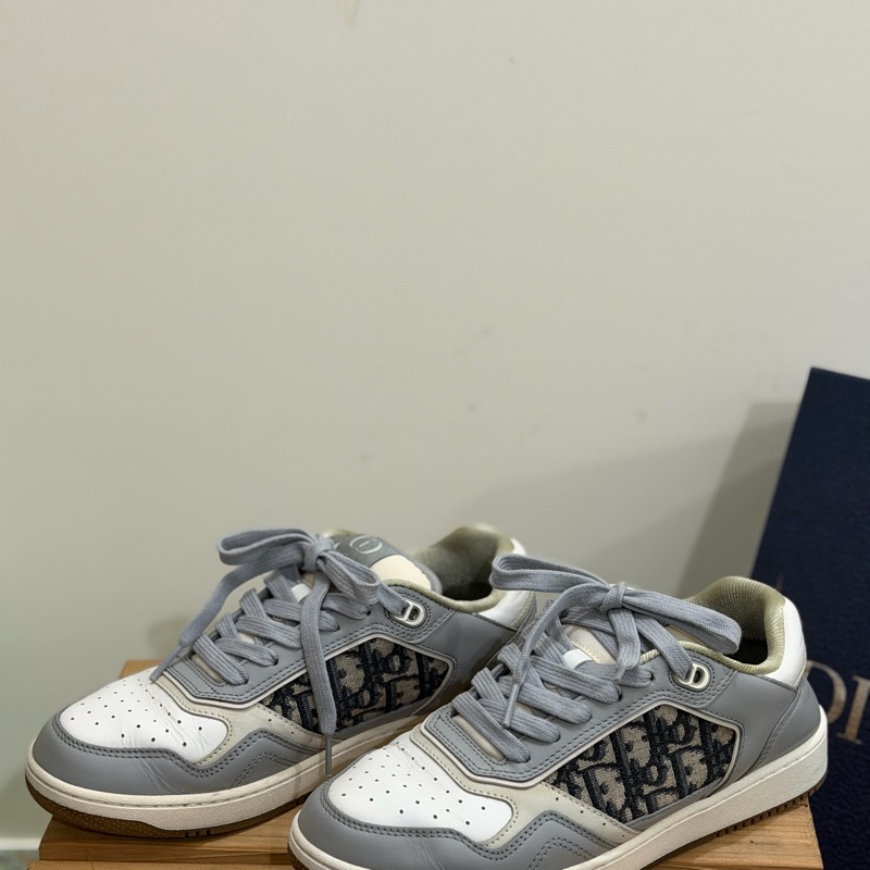 Dior B27 低筒運動鞋 灰色 Oblique 印花-2