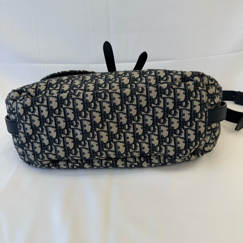 #男士必備#超大容量#Dior 迪奧 Oblique 老花刺繡馬鞍郵差包#附購證-4