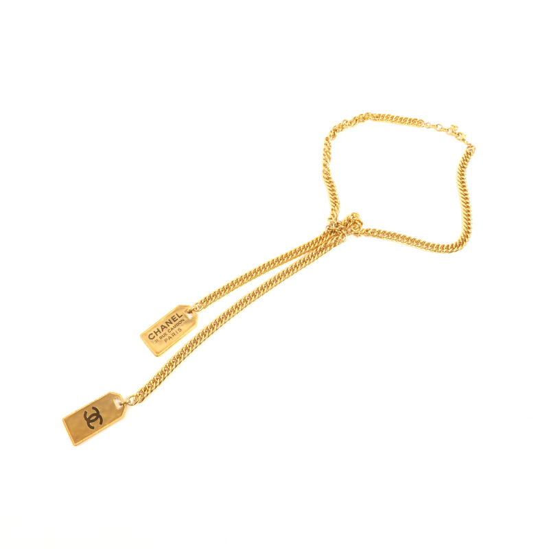 CHANEL 金屬Chain Lariat Necklace項鍊-1