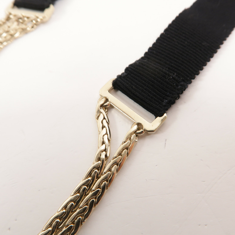 CHANEL 金屬/PVC Coco Mark Ribbon Choker項鍊-4