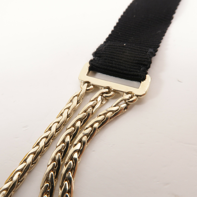 CHANEL 金屬/PVC Coco Mark Ribbon Choker項鍊-5