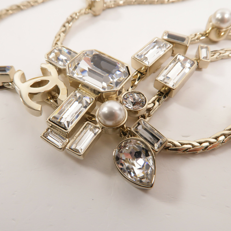 CHANEL 金屬/PVC Coco Mark Ribbon Choker項鍊-9