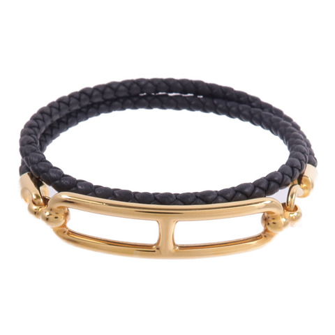 HERMES Swift皮革Roulis Double Tour Bracelet手帶Noir
