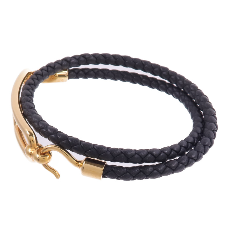 HERMES Swift皮革Roulis Double Tour Bracelet手帶Noir-1