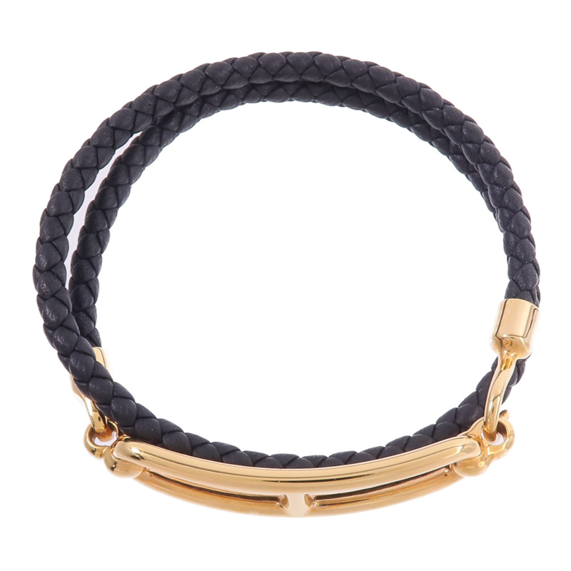 HERMES Swift皮革Roulis Double Tour Bracelet手帶Noir-3