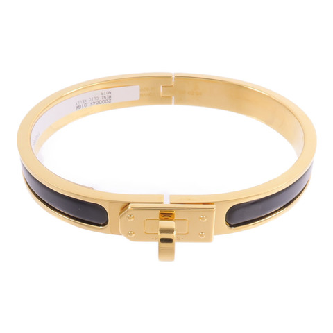 HERMES 金屬/琺瑯Mini Clic Kelly Bracelet手鐲Noir