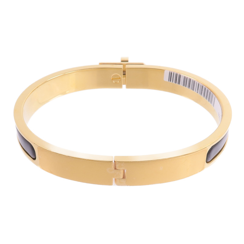 HERMES 金屬/琺瑯Mini Clic Kelly Bracelet手鐲Noir-2