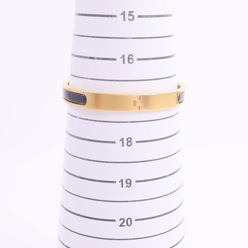HERMES 金屬/琺瑯Mini Clic Kelly Bracelet手鐲Noir-8