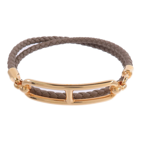 HERMES Swift皮革Roulis Double Tour Bracelet手帶Etoupe