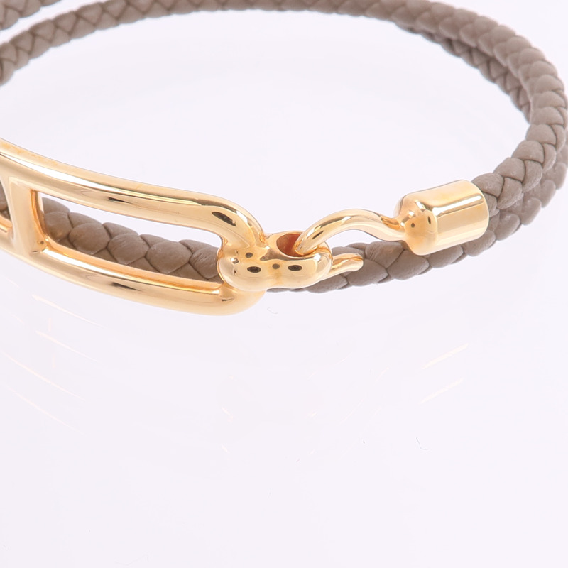 HERMES Swift皮革Roulis Double Tour Bracelet手帶Etoupe-4