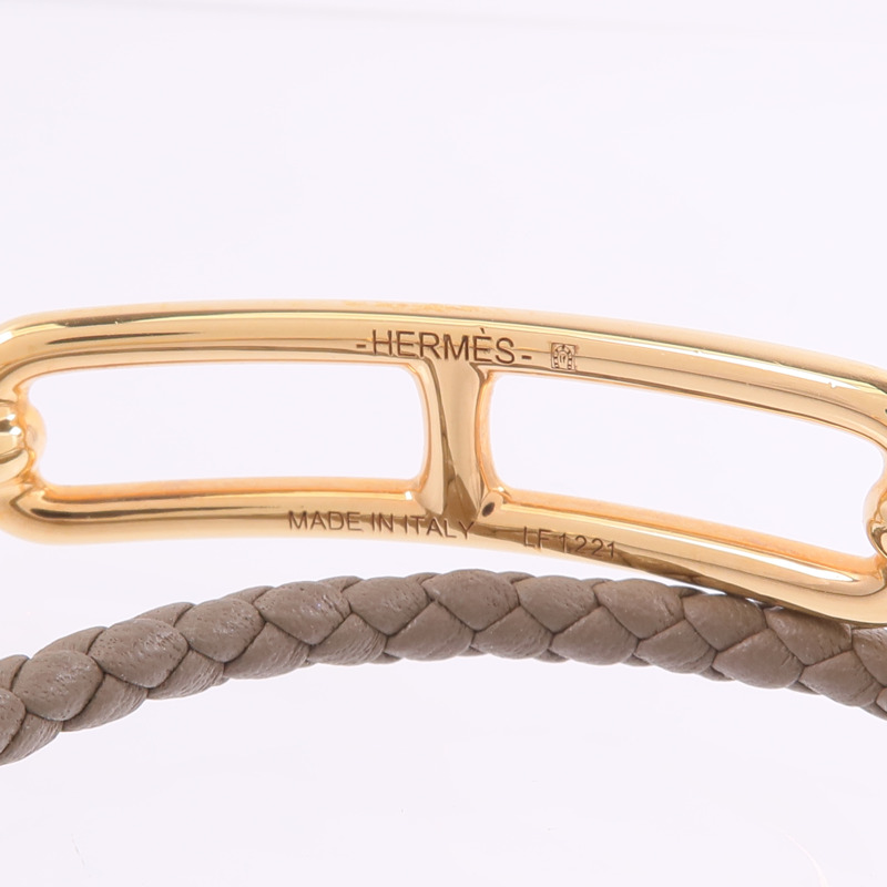 HERMES Swift皮革Roulis Double Tour Bracelet手帶Etoupe-6