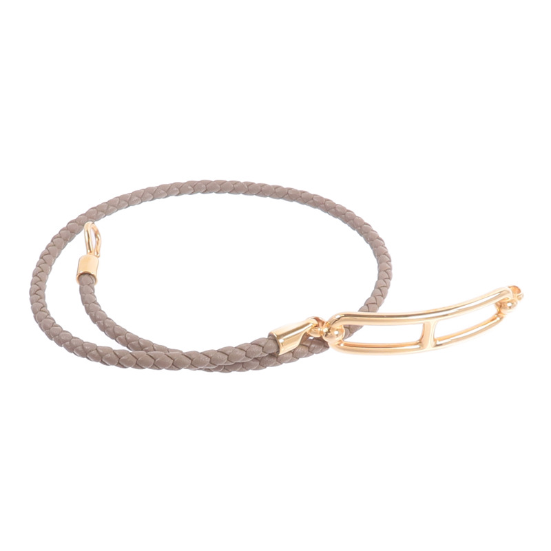 HERMES Swift皮革Roulis Double Tour Bracelet手帶Etoupe-7