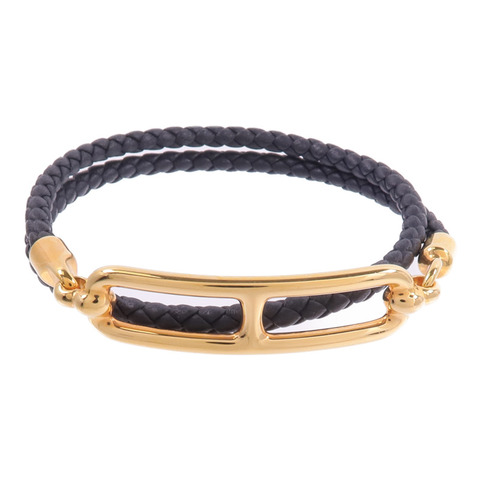 HERMES Swift皮革Roulis Double Tour Bracelet手帶Noir