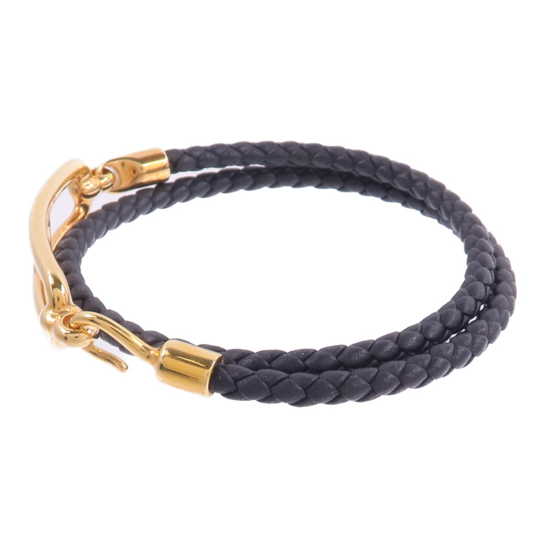 HERMES Swift皮革Roulis Double Tour Bracelet手帶Noir-1