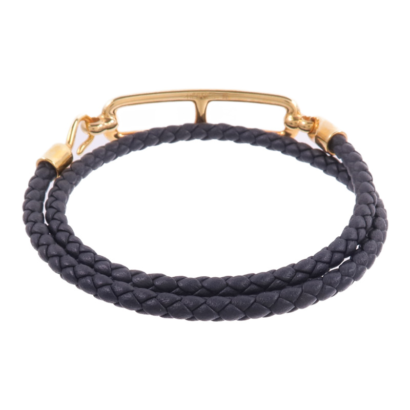 HERMES Swift皮革Roulis Double Tour Bracelet手帶Noir-2