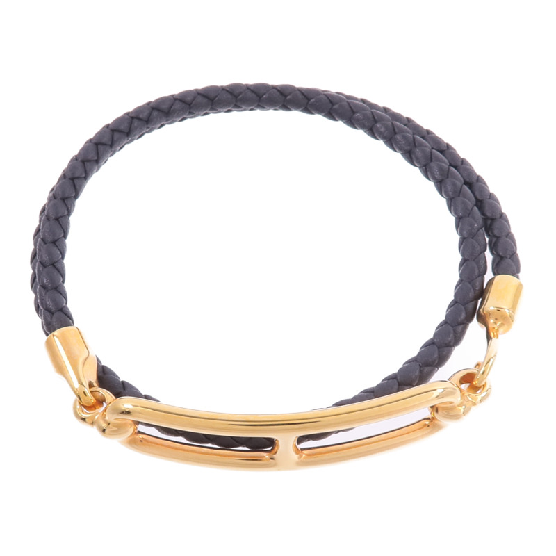 HERMES Swift皮革Roulis Double Tour Bracelet手帶Noir-3
