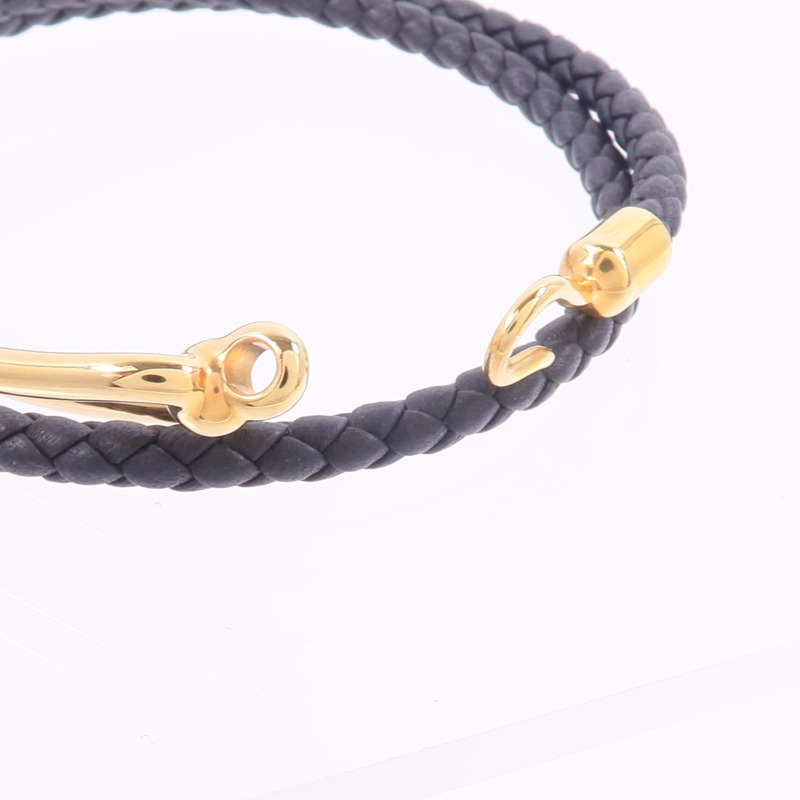 HERMES Swift皮革Roulis Double Tour Bracelet手帶Noir-5